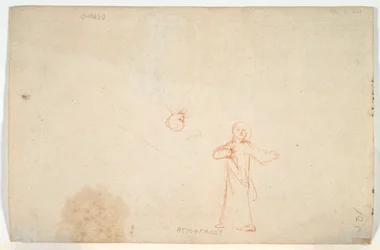 Abraham recevant les anges (recto); Femme debout et étude d