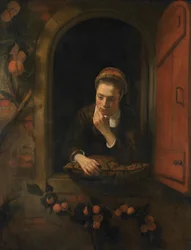 Français :  La rêveuse Girl at a window, known as 