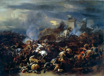 Bataille entre Alexandre et Porus, 326 av. J.-C., milieu à fin du 17ème siècle