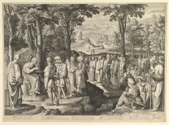 Jean-Baptiste prêchant dans le désert, vers 1527-28