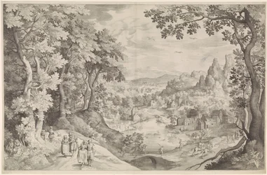 Paysage avec chasse au cerf