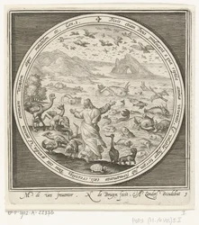 Cinquième jour de la création : Dieu crée les poissons et les oiseaux (Van schepping tot verdrijving uit paradijs)