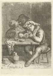 Deux fumeurs à une table