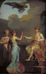 Christian VII unissant la partie ducale à la partie royale du Holstein en 1773