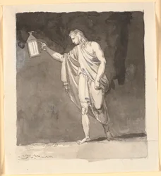 Diogène éclairant dans l