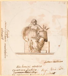 Figure féminine allégorique assise