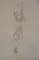 Homme debout avec un costume vers 1770. Struensee?