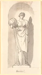 Uranie comme statue dans une niche