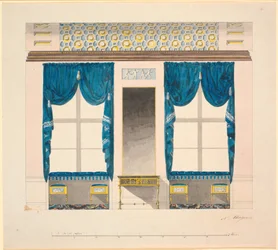 Le mur de la fenêtre dans "le cabinet bleu"