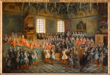 Session de la Cour (Lit de Justice), tenue au Parlement le 22 février 1723 ...