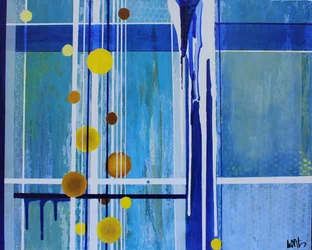 Flux abstrait bleu-jaune