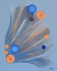 Sphères bleues et orange dynamiques