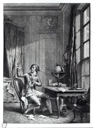 Saint Preux recevant le portrait de Julie, illustration de 