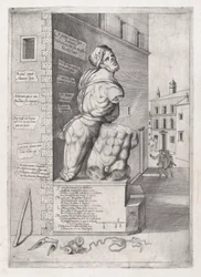 Speculum Romanae Magnificentiae : Statue de Pasquin dans la maison du cardinal Ursino