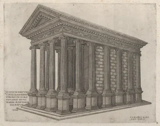 Speculum Romanae Magnificentiae: Le temple de la Fortune à Rome, 16e siècle