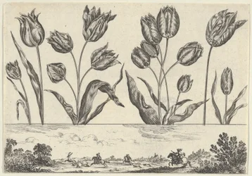 Panneau horizontal avec une rangée de fleurs au-dessus d