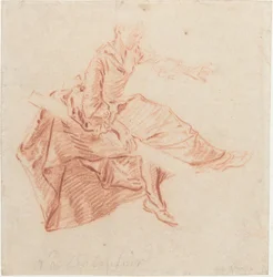 Dame assise sur une balançoire