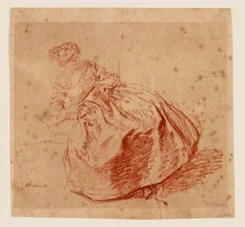 Jeune femme avec un éventail