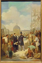 Napoléon III visite le chantier du Nouveau Louvre