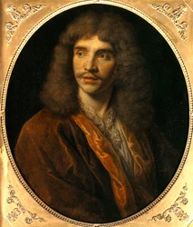Portrait de Jean Baptiste Poquelin, dit Molière (1622-1673). Peinture de Nicolas Mignard (1606-1668), XVIIe siècle, H. 0,73 m.