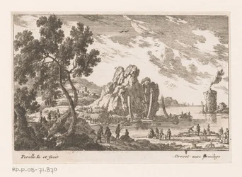 Paysage côtier avec tour