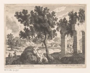 Paysage avec ruines et arches