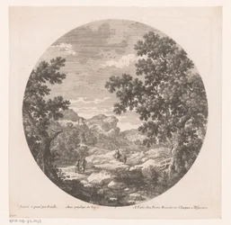 Paysage avec promeneurs et bête de somme