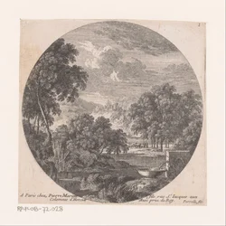 Paysage fluvial avec source
