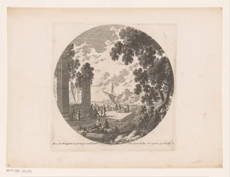 Ruines sur le quai au bord de la mer