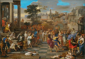 La grande prêtresse Cidippe, tirée par ses deux fils vers le temple de Junon (peinture sur toile)