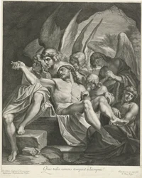 Mise au tombeau du Christ par des anges