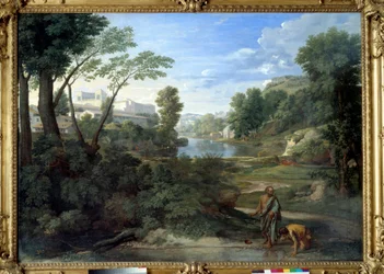 Diogène jetant son écuelle. Peinture de Nicolas Poussin