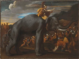 Hannibal franchissant les Alpes sur un éléphant