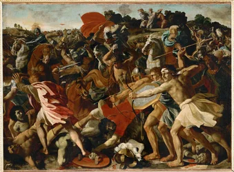 La bataille de Josué contre les Amalécites (huile sur toile)
