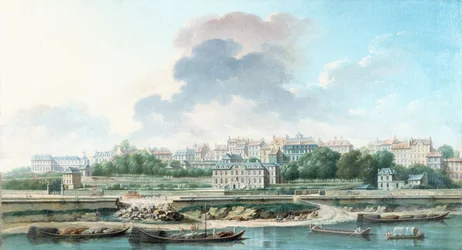 Le Quai et le Village de Passy, vue de la rive gauche, en 1757