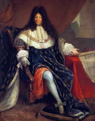 Louis XIV (1638-1715) roi de France de 1643 à 1715 montrant la maison royale de Saint-Cyr