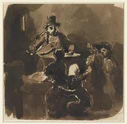 Enfants autour du feu d