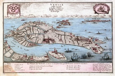 Carte de la ville de Venise. Carte de Le Fer