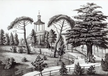 Le Labyrinthe du Jardin des Plantes, Paris, gravé par François Aubertin (1773-1821)