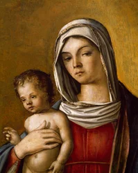 Madonna et Enfant, panneau central du triptyque avec Madonna et Enfant, Saint Albert et Saint Sébastien