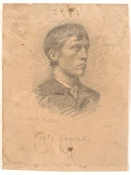Portrait du peintre Frits Kraul (1862-1935) en profil 3/4