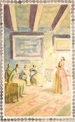 Cinq esquisses pour des décorations de fresques dans le Hall de la mémoire de H.C. Andersen à Odense