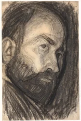 Autoportrait. Tête 3/4 profil vers la droite