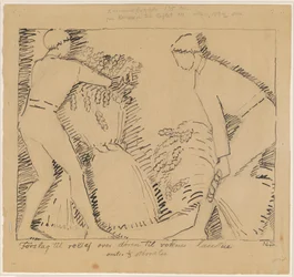 Deux hommes avec des gerbes de blé