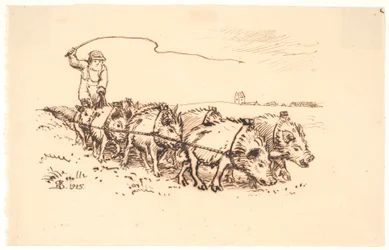Blære Bonde laboure la terre