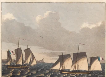 Chalands ou luggers français sous la côte française