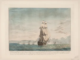 La bataille entre 6 canonnières danoises et le navire de ligne anglais "Dictator"