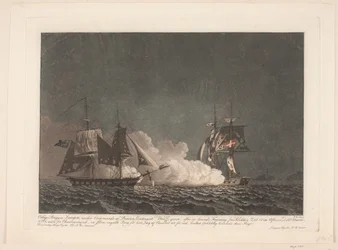 Le combat entre la brigantine Lougen et une brigantine anglaise, 14 mars 1808