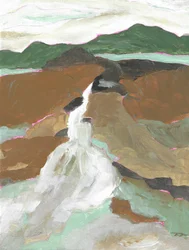 Cascade dans un paysage de montagne