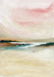 Paysage marin abstrait au pastel
